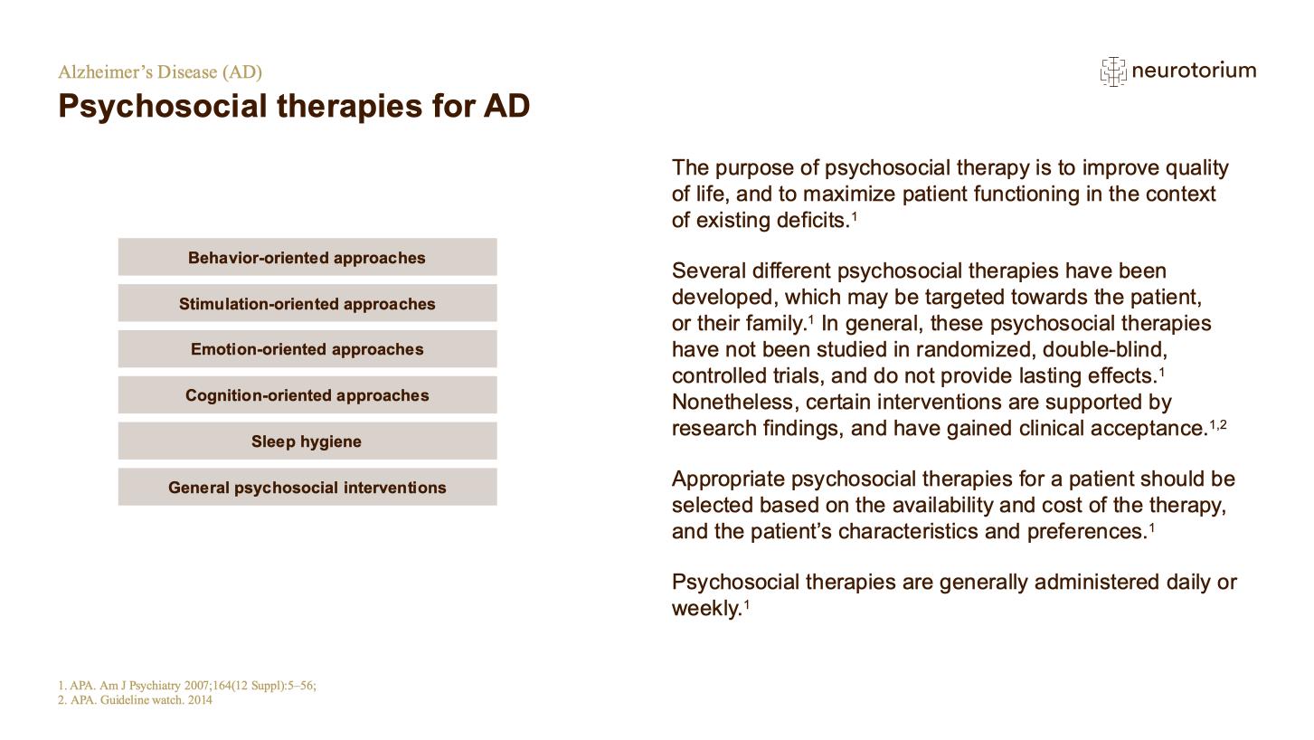 Alzheimers Disease – Treatment Principles – slide 21